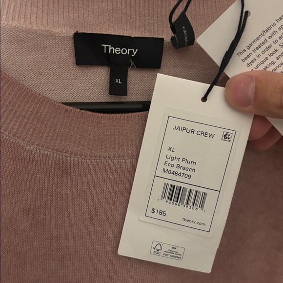 Theory Jaipur Crew Pullover Sweater Men’s Light Plum NWT Sz XL Retail $185 - Picture 3 of 4